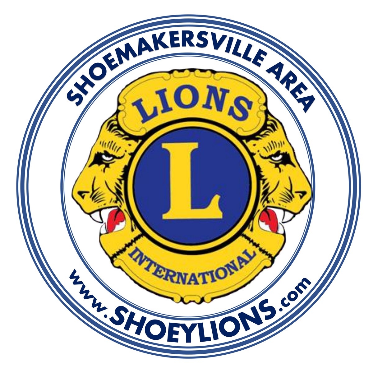 Shoemakersville Area Lions Club circular sign logo